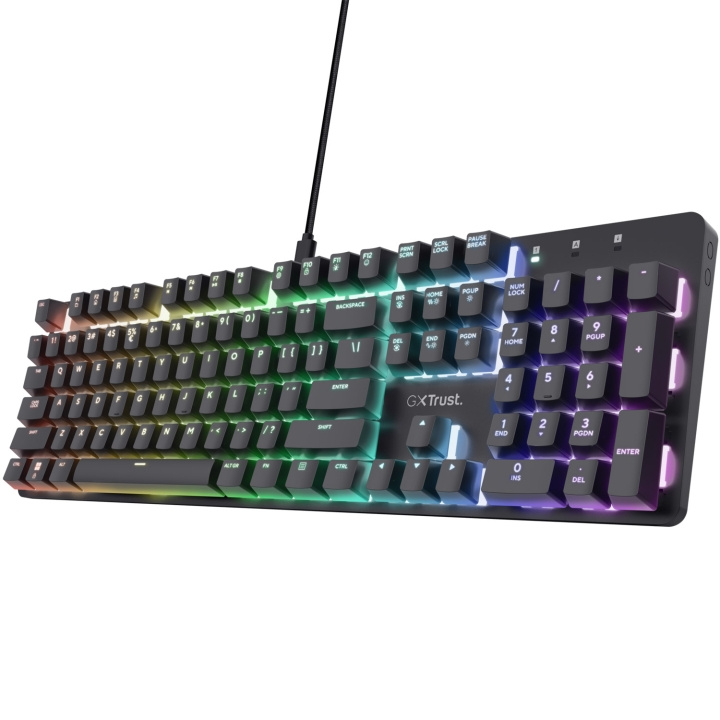 Trust GXT 871 Zora Mekaniskt gamingtangentbord Nordisk layout ryhmässä TIETOKOONET & TARVIKKEET / GAMING / Näppäimistöt @ TP E-commerce Nordic AB (D21059)