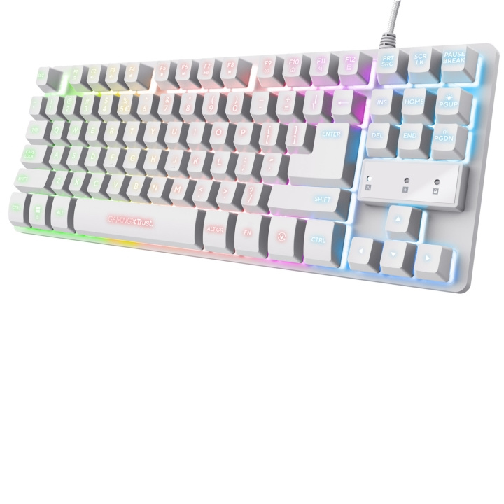 Trust GXT 833W Thado Gamingtangentbord TKL RGB Nordisk layout Vit ryhmässä TIETOKOONET & TARVIKKEET / GAMING / Näppäimistöt @ TP E-commerce Nordic AB (D21060)