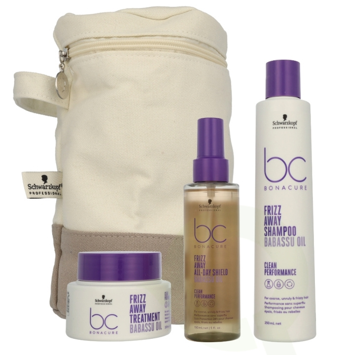 Schwarzkopf Bonacure Frizz Away X-Mas Set 600 ml Shampoo 250ml/Mask 200ml/Spray 150ml ryhmässä KAUNEUS JA TERVEYS / Hiukset &Stailaus / Hiustenhoito / Shampoo @ TP E-commerce Nordic AB (D21091)