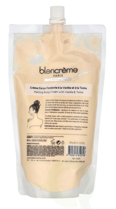 Blancreme Melting Body Cream 400 g Vanilla & Tonka Cream ryhmässä KAUNEUS JA TERVEYS / Ihonhoito / Kehon hoito / Vartalovoide @ TP E-commerce Nordic AB (D21194)