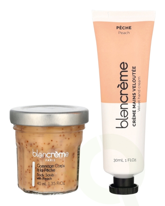 Blancreme Hand Cream Duo 70 ml Hand Cream 30ml/Scrub 40ml - Peach/Apricot ryhmässä KAUNEUS JA TERVEYS / Manikyyri/Pedikyyri / Käsirasva @ TP E-commerce Nordic AB (D21203)