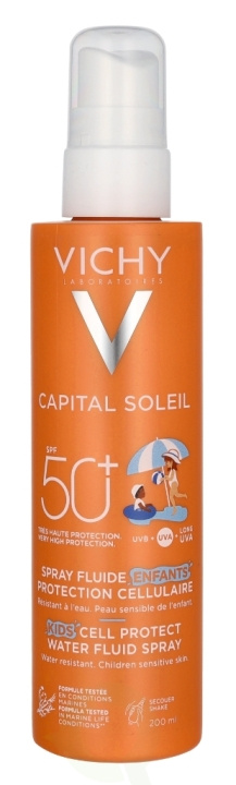 Vichy Capital Soleil Kids Cell Protect Fluid Spray SPF50+ 200 ml ryhmässä KAUNEUS JA TERVEYS / Ihonhoito / Rusketus / Aurinkosuoja @ TP E-commerce Nordic AB (D21255)