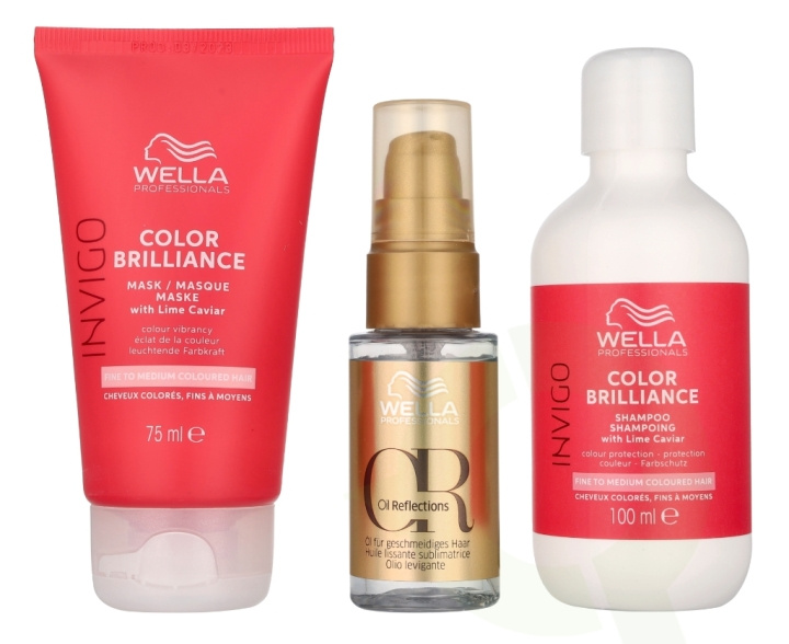 Wella Invigo - Color Brilliance Set 205 ml Shampoo 100ml/Mask 75ml/Oil 30ml ryhmässä KAUNEUS JA TERVEYS / Hiukset &Stailaus / Hiustenhoito / Hiusöljy @ TP E-commerce Nordic AB (D21269)