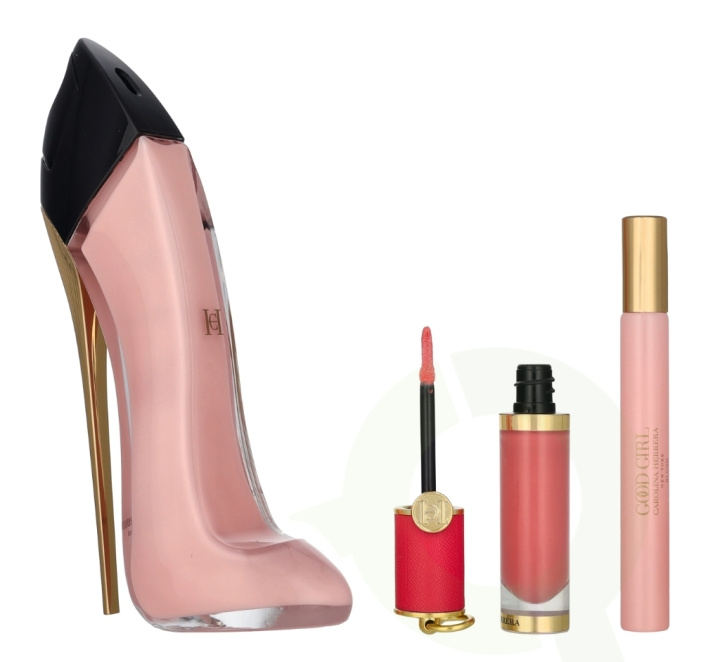Carolina Herrera Good Girl Blush Giftset 95 ml Edp Spray 80ml/Liquid Blusher Lip & Cheek 5ml/Travel Spray Edp 10ml ryhmässä KAUNEUS JA TERVEYS / Lahjapakkaukset / Naisten lahjapakkaukset @ TP E-commerce Nordic AB (D21339)