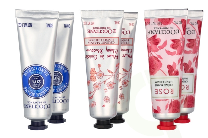 L\'Occitane Best Of Provence Set 180 ml 2x Cherry Blossom Hand Cream 30ml/2x Rose Reines Hand Cream 30ml/2x Shea Butter Hand Cream 30ml ryhmässä KAUNEUS JA TERVEYS / Manikyyri/Pedikyyri / Käsirasva @ TP E-commerce Nordic AB (D21383)