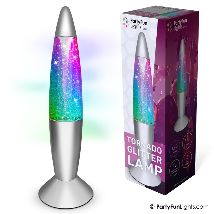 Party Fun Lights Tornado glitter-valaisin - Monivärinen - K: 36cm ryhmässä URHEILU, VAPAA-AIKA JA HARRASTUS / Hauskat tavarat / Hauskat tavarat @ TP E-commerce Nordic AB (D21431)