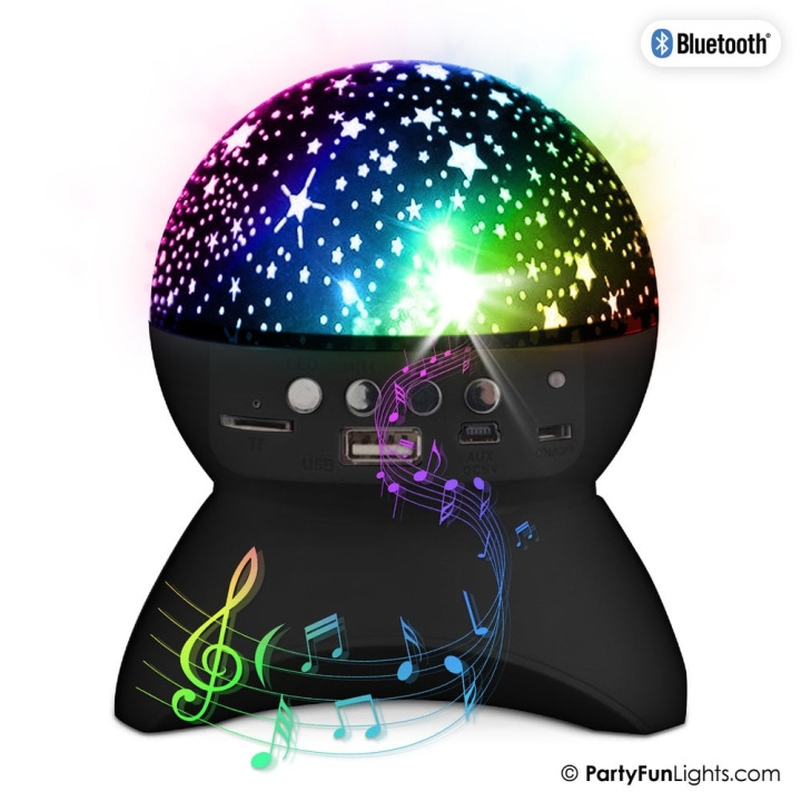 Party Fun Lights Starry Sky Bluetooth-kaiutin - musta (605605) ryhmässä KODINELEKTRONIIKKA / Ääni & Kuva / Kaiuttimet & Tarvikkeet / Bluetooth-kaiutin @ TP E-commerce Nordic AB (D21435)