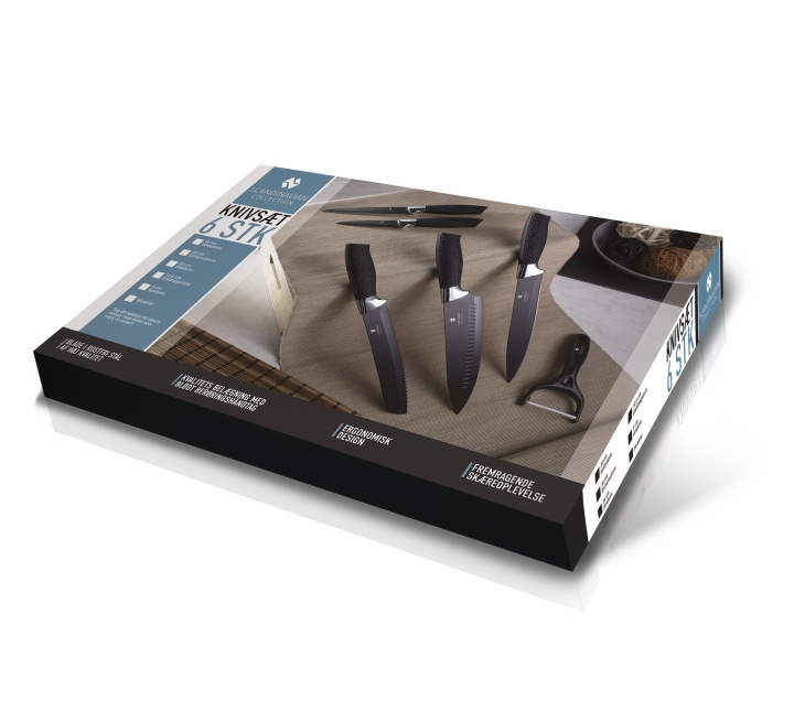 Scandinavian Collection 6 paketin veitsisarja - Lajittelu ryhmässä KOTI, TALOUS JA PUUTARHA / Keittiövälineet / Keittiöveitset ja veitsenteroittimet @ TP E-commerce Nordic AB (D21494)