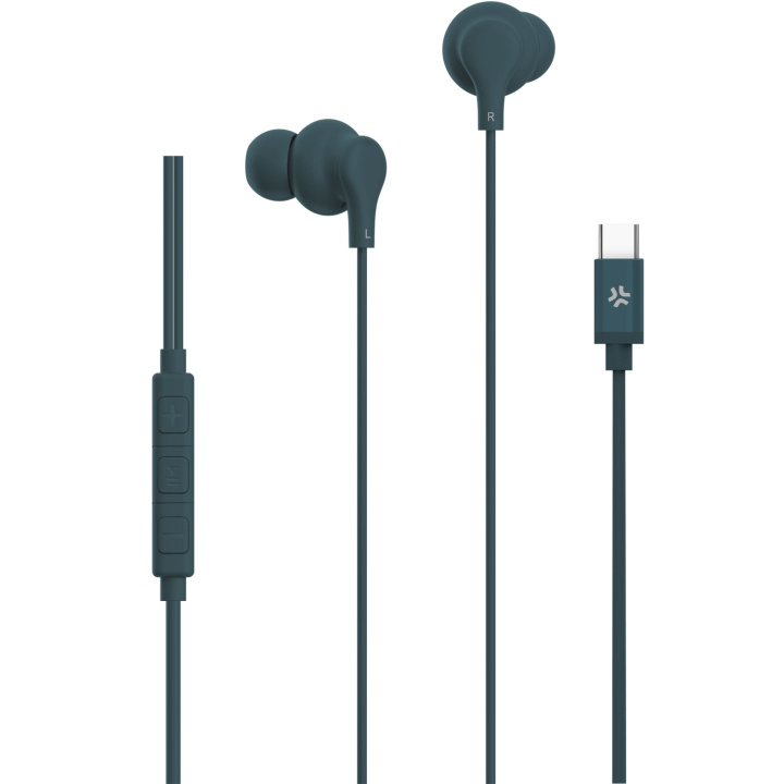 Celly Hörlurar In-Ear Kabel USB-C UP1600 Blågrön ryhmässä KODINELEKTRONIIKKA / Ääni & Kuva / Kuulokkeet & Tarvikkeet / Kuulokkeet @ TP E-commerce Nordic AB (D21654)