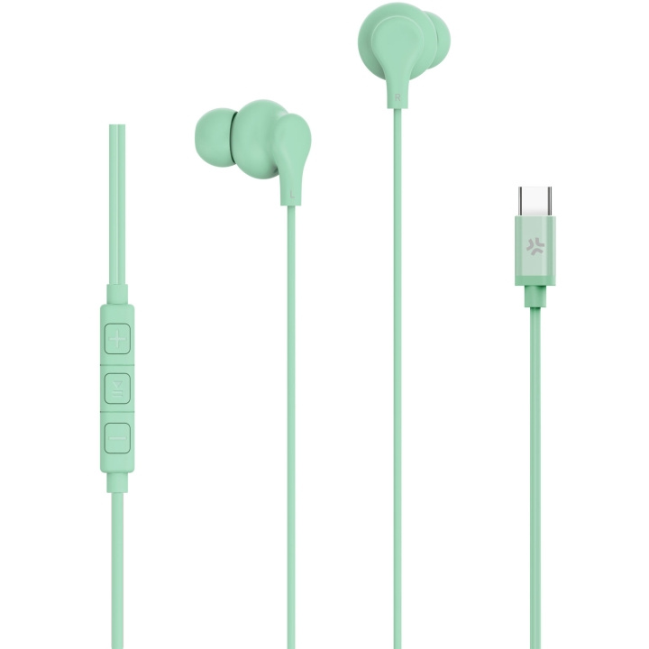 Celly Hörlurar In-Ear Kabel USB-C UP1600 Ljusgrön ryhmässä KODINELEKTRONIIKKA / Ääni & Kuva / Kuulokkeet & Tarvikkeet / Kuulokkeet @ TP E-commerce Nordic AB (D21655)