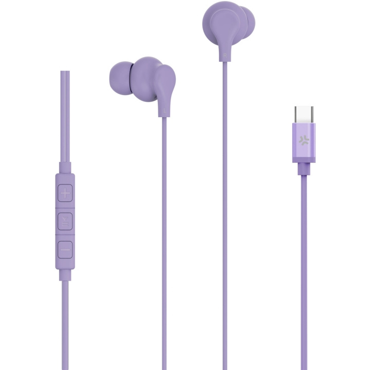 Celly Hörlurar In-Ear Kabel USB-C UP1600 Lila ryhmässä KODINELEKTRONIIKKA / Ääni & Kuva / Kuulokkeet & Tarvikkeet / Kuulokkeet @ TP E-commerce Nordic AB (D21656)