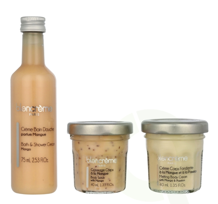 Blancreme Bath & Body Essentials Set 155 ml Bath & Shower Cream 75ml/Body Cream 40ml/Body Scrub 40ml - Mango & Passion ryhmässä KAUNEUS JA TERVEYS / Ihonhoito / Kehon hoito / Kylpy- ja suihkugeelit @ TP E-commerce Nordic AB (D21711)