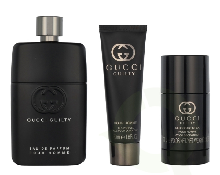 Gucci Guilty Pour Homme Giftset 215 ml Edp Spray 90ml/Shower Gel 50ml/Deodorant Stick 75g ryhmässä KAUNEUS JA TERVEYS / Tuoksut & Parfyymit / Parfyymit / Miesten Tuoksut @ TP E-commerce Nordic AB (D21732)