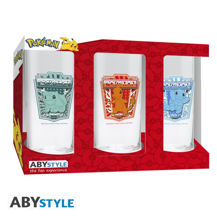 Abysse Pokemon-lasisarja - 3 x 14cm korkeus, 6cm halkaisija ryhmässä URHEILU, VAPAA-AIKA JA HARRASTUS / Hauskat tavarat / Keräilyesineet @ TP E-commerce Nordic AB (D21998)