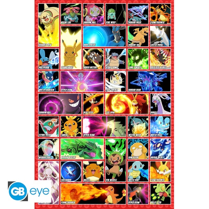 Abysse Pokemon Moves - juliste - 91.5x61 cm ryhmässä URHEILU, VAPAA-AIKA JA HARRASTUS / Hauskat tavarat / Keräilyesineet @ TP E-commerce Nordic AB (D22002)