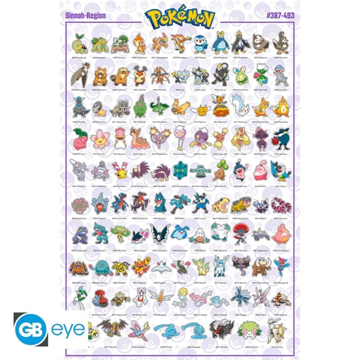 Abysse Sinnoh Pokemon -juliste - 91,5 x 61 cm ryhmässä URHEILU, VAPAA-AIKA JA HARRASTUS / Hauskat tavarat / Keräilyesineet @ TP E-commerce Nordic AB (D22004)