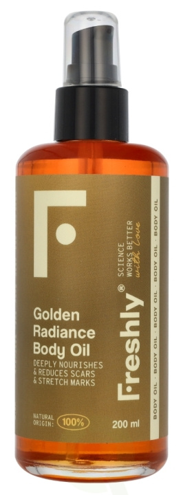 Freshly Cosmetics Golden Radiance Body Oil 200 ml ryhmässä KAUNEUS JA TERVEYS / Ihonhoito / Kehon hoito / Vartalovoide @ TP E-commerce Nordic AB (D22063)
