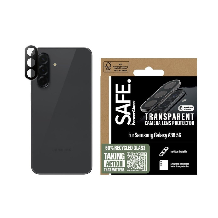 Panzer Lasi - SAFE kameran objektiivin suojus TRNSP Galaxy uusi A36 5G ryhmässä ÄLYPUHELIMET JA TABLETIT / Puhelimen suojakotelo / Samsung @ TP E-commerce Nordic AB (D22216)