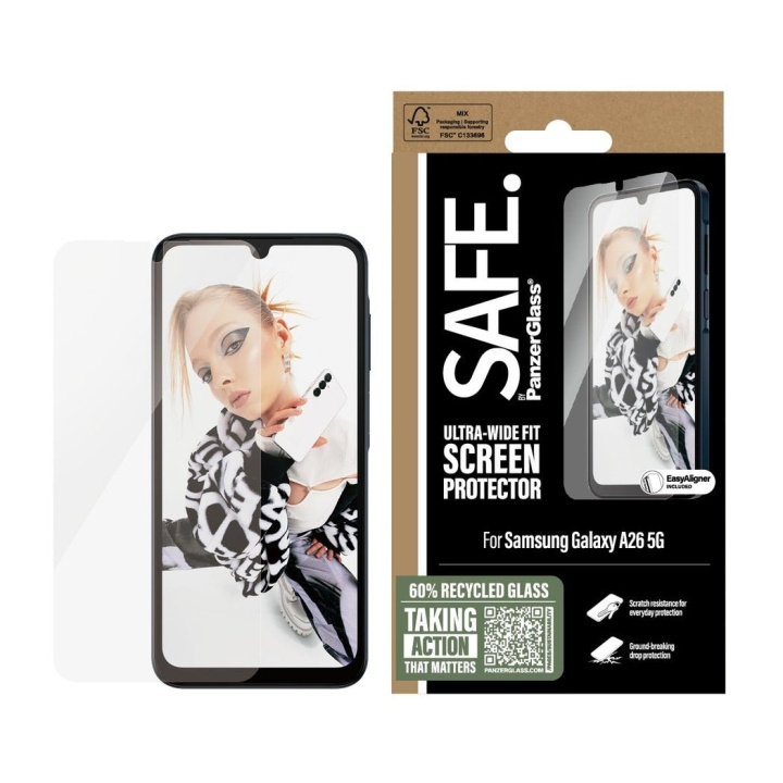 Panzer Lasi - SAFE Näytönsuoja Galaxy uusi A26 5G UWF w. Aligner ryhmässä ÄLYPUHELIMET JA TABLETIT / Puhelimen suojakotelo / Samsung @ TP E-commerce Nordic AB (D22219)