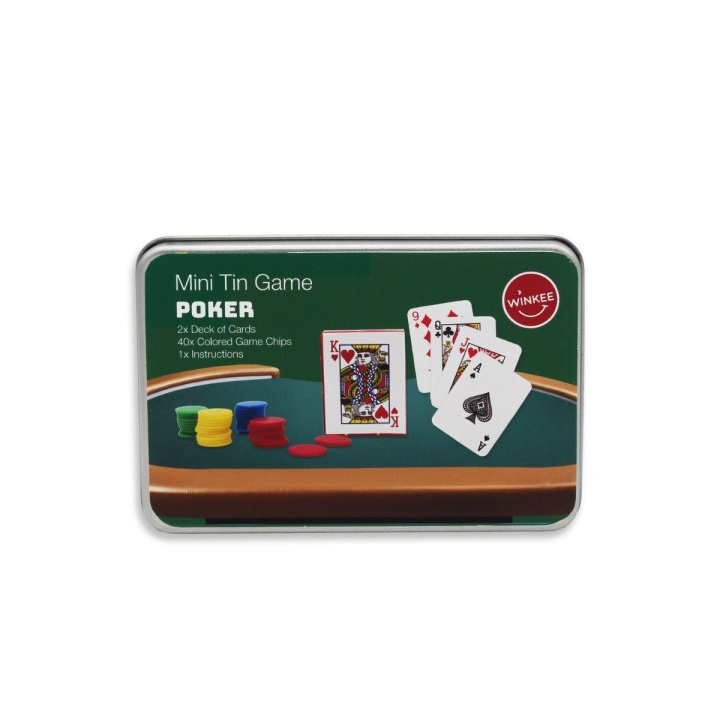 Winkee Mini Tin Game Poker - (18404) ryhmässä LELUT, TUOTTEET LAPSILLE JA VAUVOILLE / Peli / Lautapelit @ TP E-commerce Nordic AB (D22243)
