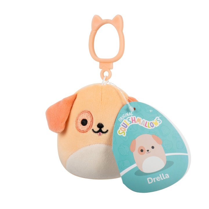 Squishmallows 9 cm - Clip On - Drella Dog ryhmässä LELUT, TUOTTEET LAPSILLE JA VAUVOILLE / Lelut vauvoille (0-3v) / Pehmolelut @ TP E-commerce Nordic AB (D22399)