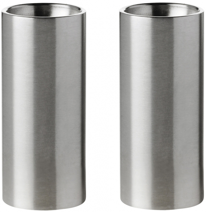 Stelton Arne Jacobsen Cylinda suola- ja pippurisetti (teräs) ryhmässä KOTI, TALOUS JA PUUTARHA / Keittiövälineet / Suola- ja pippurimyllyt @ TP E-commerce Nordic AB (D22524)