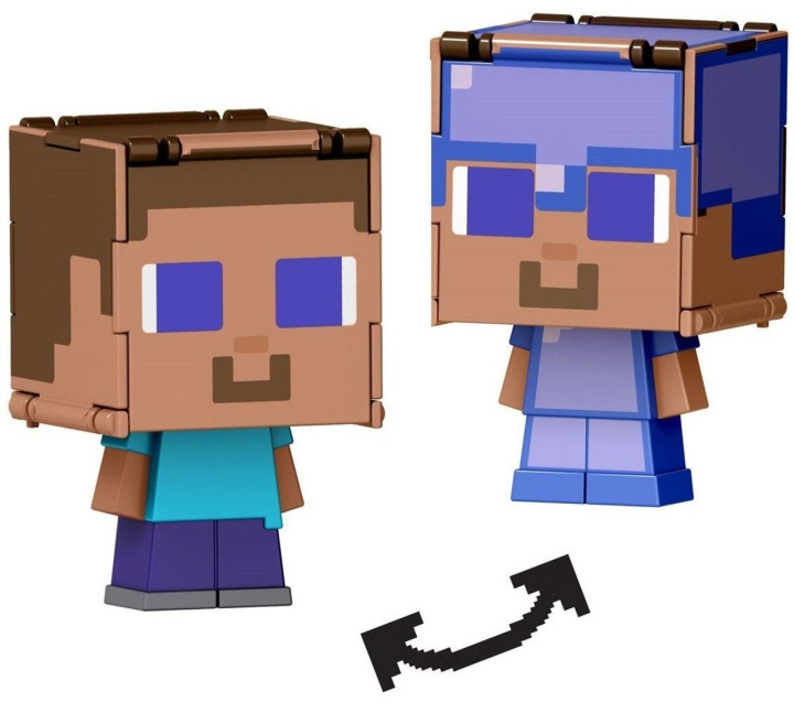 MINECRAFT Mob Head Minis Flipping Figs - Steve & Steve lumotussa haarniskassa ryhmässä LELUT, TUOTTEET LAPSILLE JA VAUVOILLE / Leikkikalut, Askartelu &Pelit / Figuurit, miniatyyrit ja tarvikkeet @ TP E-commerce Nordic AB (D22535)