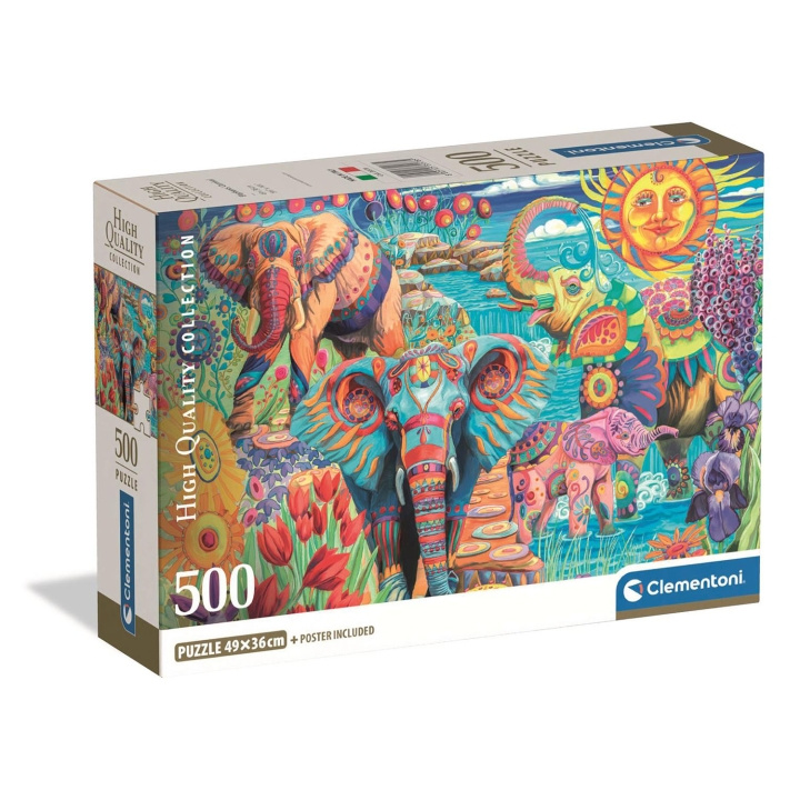 Clementoni Palapeli 500 Pcs CB High Quality Collection Elephants Carnival ryhmässä URHEILU, VAPAA-AIKA JA HARRASTUS / Harrastus / Palapeli @ TP E-commerce Nordic AB (D22913)