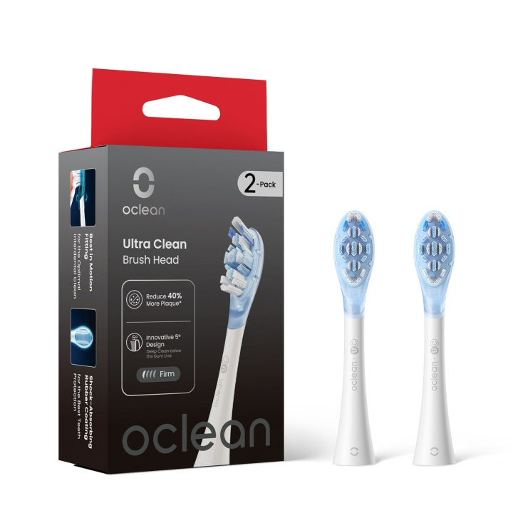Oclean Harjaspää Ultra Clean 2 Kpl Valkoinen ryhmässä KAUNEUS JA TERVEYS / Suunhoito / Sähköhammasharjat Tarvikkeet @ TP E-commerce Nordic AB (D23040)