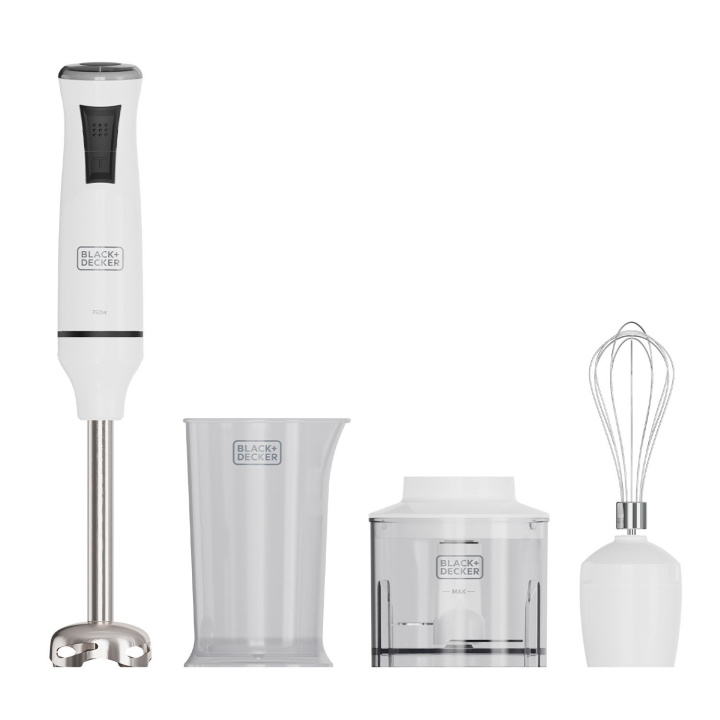 BLACK+DECKER Hand Blender 750W Valkoinen Lisävarusteet ryhmässä KOTI, TALOUS JA PUUTARHA / Kodinkoneet / Yleiskoneet ja monitoimikoneet / Tehosekoittimet @ TP E-commerce Nordic AB (D23261)