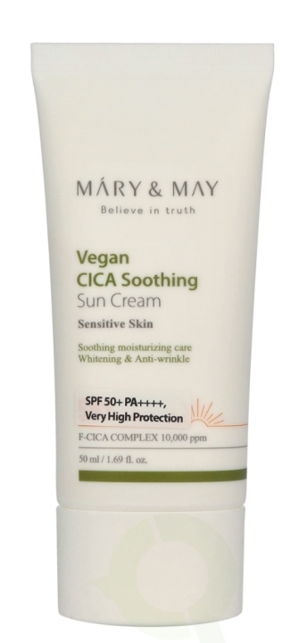 Mary & May Cica Soothing Sun Cream SPF50+ 50 ml Sensitive Skin ryhmässä KAUNEUS JA TERVEYS / Ihonhoito / Rusketus / Aurinkosuoja @ TP E-commerce Nordic AB (D23400)