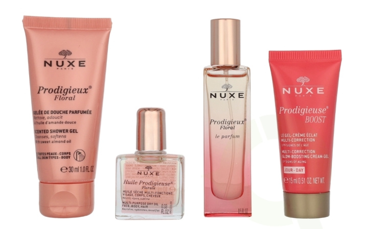 Nuxe Huile Prodigieuse Floral Travel Kit 70 ml Shower Gel 30ml/Oil 10ml/Edp Spray 15ml/Face Gel-Cream 15ml ryhmässä KAUNEUS JA TERVEYS / Lahjapakkaukset / Naisten lahjapakkaukset @ TP E-commerce Nordic AB (D23415)