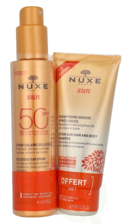 Nuxe Sun Set 250 ml Sun Spray SPF50 150ml/FREE After-Sun Shower Shampoo 100ml ryhmässä KAUNEUS JA TERVEYS / Ihonhoito / Rusketus / Aurinkosuoja @ TP E-commerce Nordic AB (D23419)