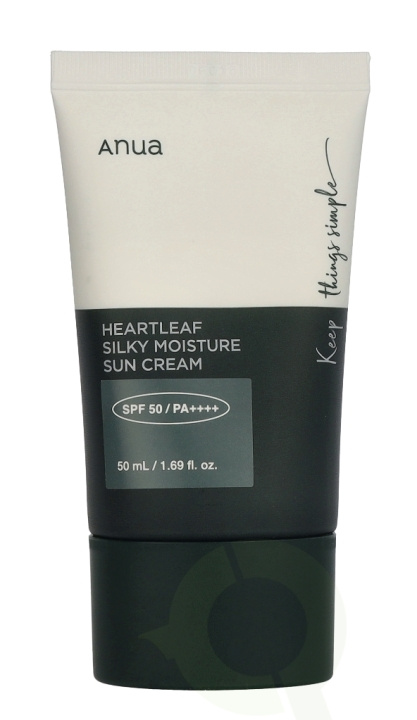 Anua Heartleaf Silky Moisture Sun Cream SPF50+ PA++++ 50 ml ryhmässä KAUNEUS JA TERVEYS / Ihonhoito / Rusketus / Aurinkosuoja @ TP E-commerce Nordic AB (D23458)