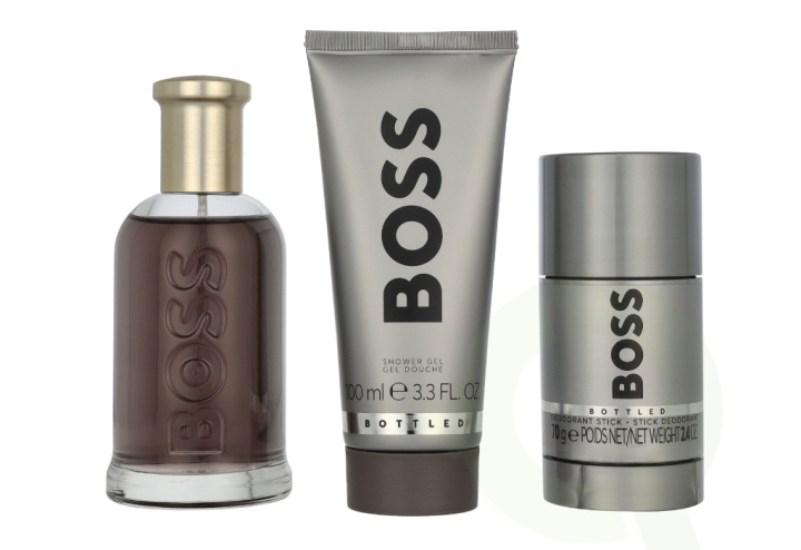 Hugo Boss Bottled Eau De Parfum Giftset 275 ml Edp Spray 100ml/Shower Gel 100ml/Deo Stick 75ml ryhmässä KAUNEUS JA TERVEYS / Tuoksut & Parfyymit / Parfyymit / Miesten Tuoksut @ TP E-commerce Nordic AB (D23539)