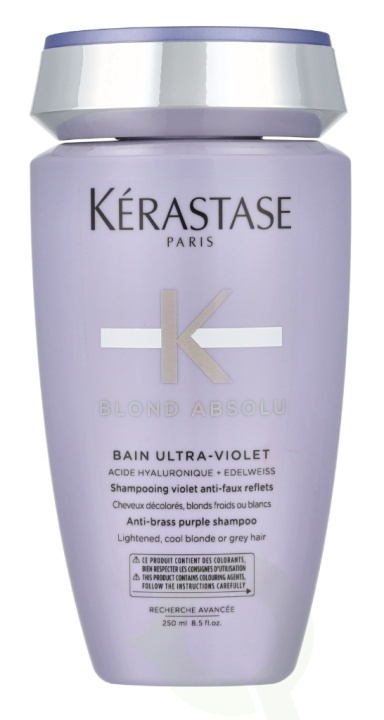 Kerastase Blond Absolu Bain Ultra-Violet Shampoo 250 ml Lightened, Cool Blonde Or Grey Hair ryhmässä KAUNEUS JA TERVEYS / Hiukset &Stailaus / Hiustenhoito / Shampoo @ TP E-commerce Nordic AB (D23671)