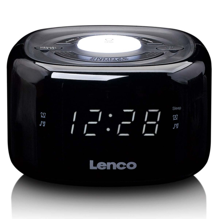 Lenco FM-kelloradio, jossa on yövalo Musta ryhmässä KOTI, TALOUS JA PUUTARHA / Kellot ja laskimet / Seinäkellot @ TP E-commerce Nordic AB (D23774)