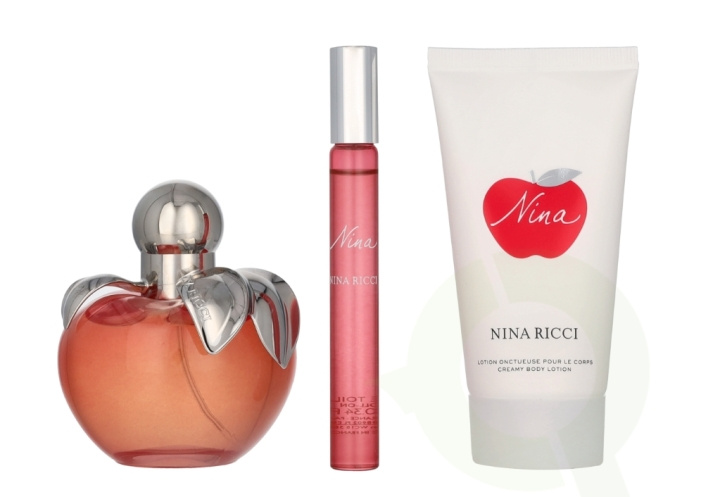 Nina Ricci Nina Giftset 165 ml Edt Spray 80ml/Body Lotion 75ml/Edt Rollerball 10ml ryhmässä KAUNEUS JA TERVEYS / Tuoksut & Parfyymit / Parfyymit / Naisten Tuoksut @ TP E-commerce Nordic AB (D24062)