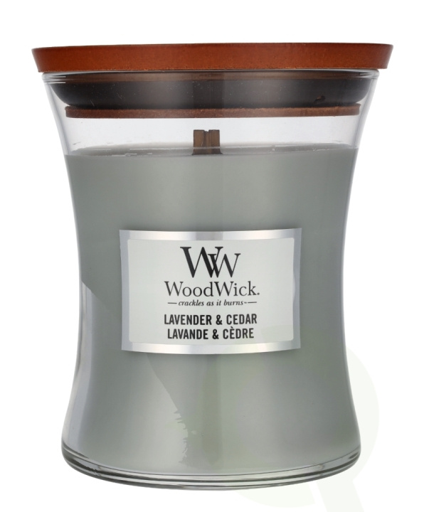WoodWick Lavender & Cedar Medium Hourglass Candle 0 ryhmässä KAUNEUS JA TERVEYS / Tuoksut & Parfyymit / Muut tuoksut / Tuoksukynttilät @ TP E-commerce Nordic AB (D24068)