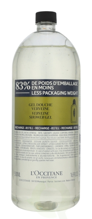 L\'Occitane Douche Gel Verveine Recharge Refill 500 ml ryhmässä KAUNEUS JA TERVEYS / Ihonhoito / Kehon hoito / Kylpy- ja suihkugeelit @ TP E-commerce Nordic AB (D24123)