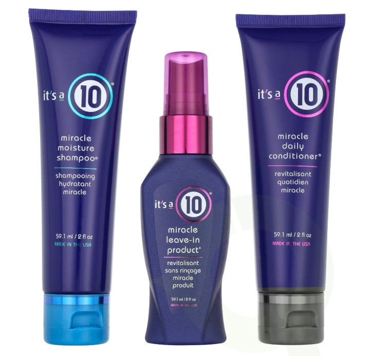 It\'s a 10 Conditioning Trail Set 177.3 ml Shampoo 59,1ml/Conditioner 59,1ml/Leave-in 59,1ml ryhmässä KAUNEUS JA TERVEYS / Hiukset &Stailaus / Hiustenhoito / Hoitoaine @ TP E-commerce Nordic AB (D24155)