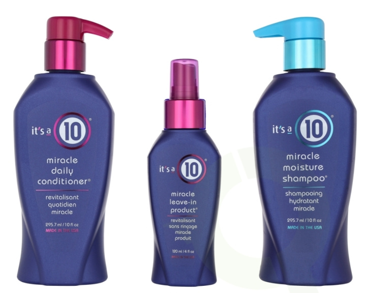 It\'s a 10 Conditioning Set 711.4 ml Shampoo 295,7ml/Conditioner 295,7ml/Leave-in 120ml ryhmässä KAUNEUS JA TERVEYS / Hiukset &Stailaus / Hiustenhoito / Shampoo @ TP E-commerce Nordic AB (D24159)