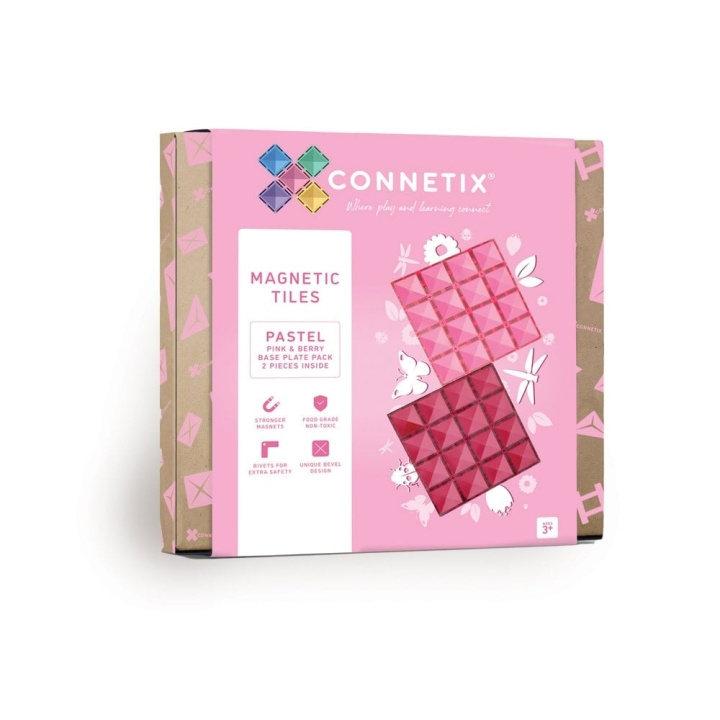 Connetix Pohjalevy - pastellivaaleanpunainen ja marjainen - (CT-P-PB002-BP) ryhmässä LELUT, TUOTTEET LAPSILLE JA VAUVOILLE / Leikkikalut, Askartelu &Pelit / Lelusarja @ TP E-commerce Nordic AB (D24234)