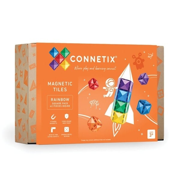 Connetix Sateenkaaren neliöpakkaus 42 kpl - (CT-R-00042-SQ) ryhmässä LELUT, TUOTTEET LAPSILLE JA VAUVOILLE / Leikkikalut, Askartelu &Pelit / Lelusarja @ TP E-commerce Nordic AB (D24238)