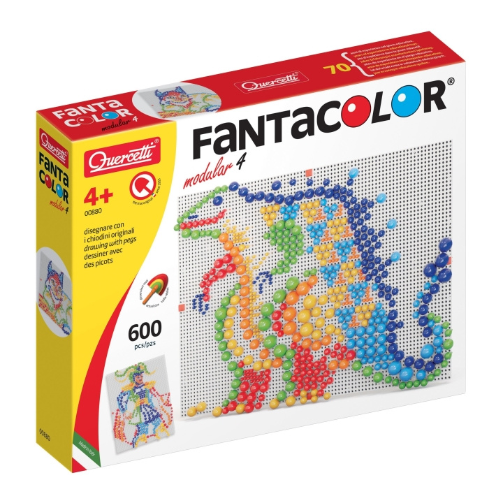 Quercetti FantaColor Modulaarinen 4 tapin mosaiikki - 600 kpl - (QU-880) ryhmässä LELUT, TUOTTEET LAPSILLE JA VAUVOILLE / Peli / Lautapelit @ TP E-commerce Nordic AB (D24247)