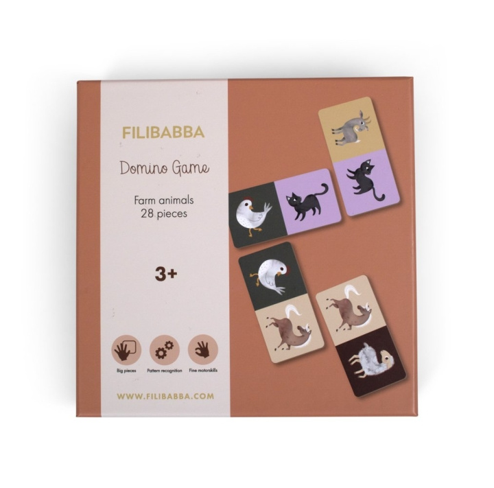 Filibabba Dominopeli - Maatilan eläimet - (FI-02769) ryhmässä LELUT, TUOTTEET LAPSILLE JA VAUVOILLE / Leikkikalut, Askartelu &Pelit / Lasten palapeli @ TP E-commerce Nordic AB (D24260)