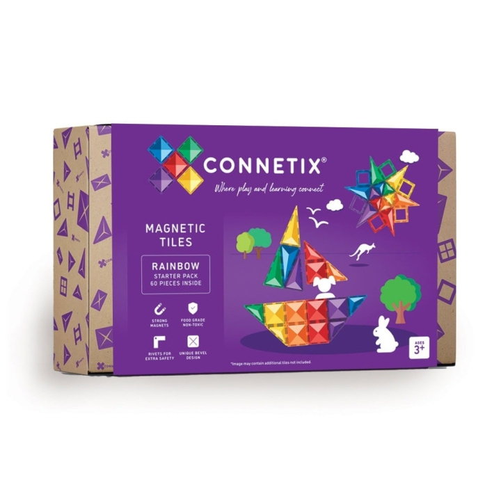 Connetix Rainbow Starter Pack 60 Pieces (CT-R-00060-ST) ryhmässä LELUT, TUOTTEET LAPSILLE JA VAUVOILLE / Leikkikalut, Askartelu &Pelit / Lelusarja @ TP E-commerce Nordic AB (D24262)