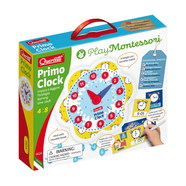 Quercetti Leiki Montessori Primo -kello - (QU-0624) ryhmässä LELUT, TUOTTEET LAPSILLE JA VAUVOILLE / Peli / Lautapelit @ TP E-commerce Nordic AB (D24264)