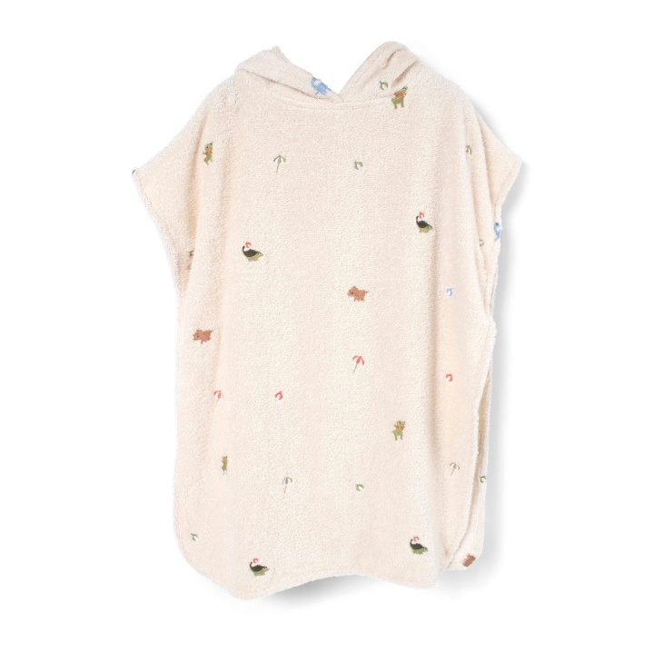 Filibabba Kirjontaponcho - Valkoinen - 12-60 m (FI-03575) ryhmässä LELUT, TUOTTEET LAPSILLE JA VAUVOILLE / Lasten tekstiilit @ TP E-commerce Nordic AB (D24287)
