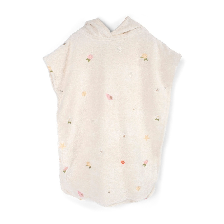 Filibabba Kirjontaponcho - Ocean Blossom - 12-60 m - Valkoinen (FI-03574) ryhmässä LELUT, TUOTTEET LAPSILLE JA VAUVOILLE / Lasten tekstiilit @ TP E-commerce Nordic AB (D24288)